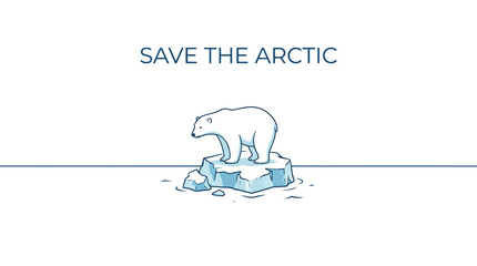 Polar bear on melting ice floe, save arctic concept © Anisah