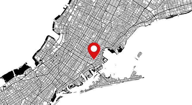 New York City Map Location Pin