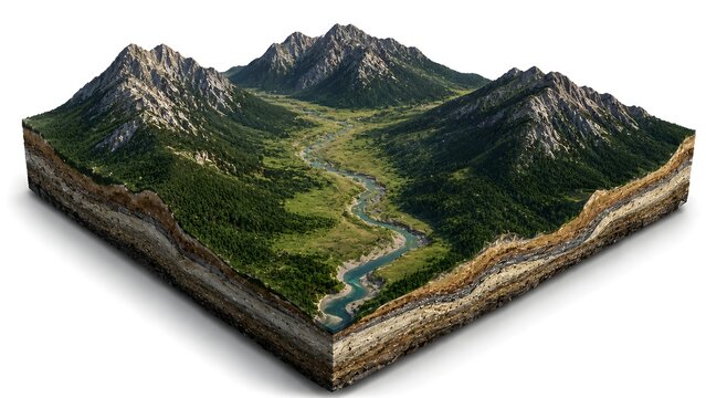 3D GIS Terrain Visualization Exploring DEM and DSM Data in a Realistic Landscape Model
