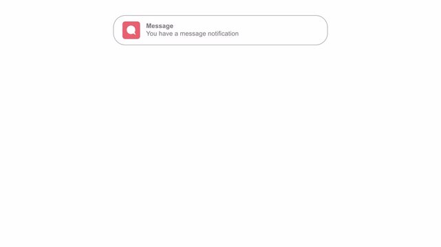 Social media notification pop up counter animation: new comments icon. 4K videos animated