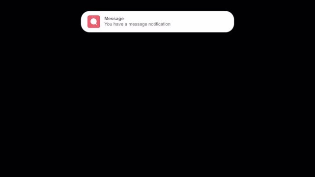 Social media notification pop up counter animation: new comments icon. 4K videos animated