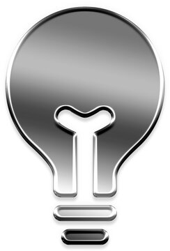 Bulb chrome silver metallic 3D icon