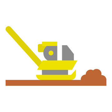Plate compactor machine for road work icon