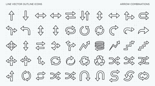 Vector Arrow Icons Set: Direction, Navigation, and Workflow Symbols