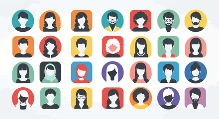 Fototapeta premium Diverse Collection of User Profile Icons Representing People.