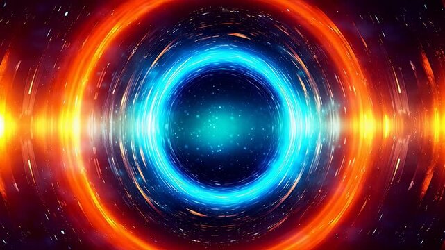 Technology circle neon glowing abstract background