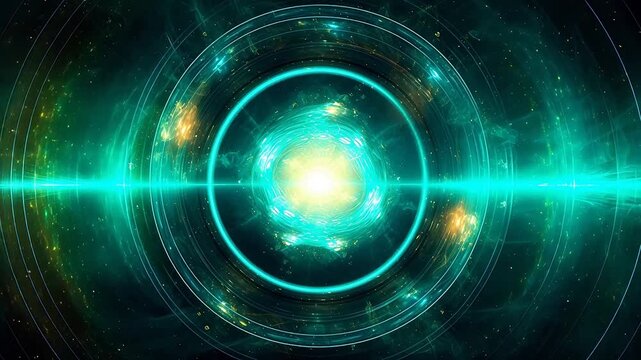 Technology circle neon glowing abstract background
