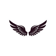 Fototapeta premium Tribal aesthetic black feathered wings silhouette