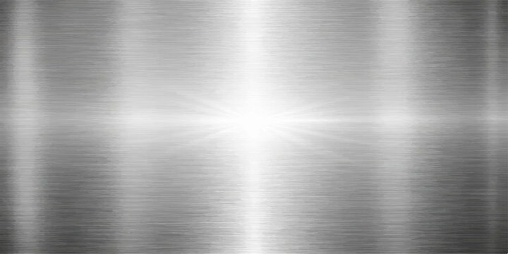 Brushed Steel Texture with Polished Metallic Surface and Subtle Light Reflection, Smooth Pattern for Design Background