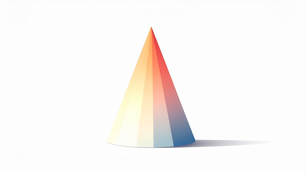 Abstract colorful cone on white background