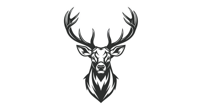 Majestic Stag Head Illustration - Vintage Emblem Style