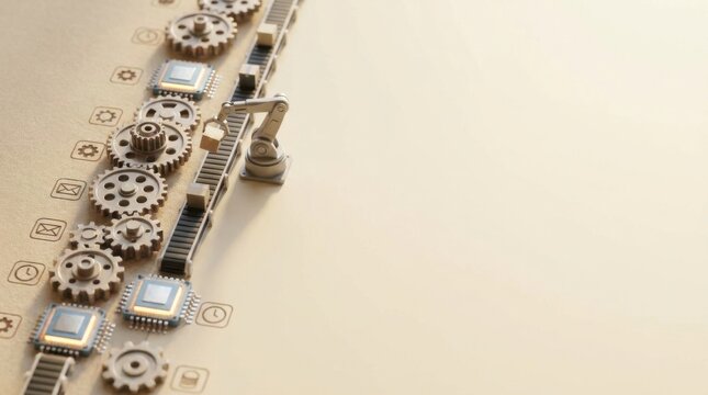 Intricate clock constructed from gears demonstrating the artistry of mechanisms and timekeeping in action