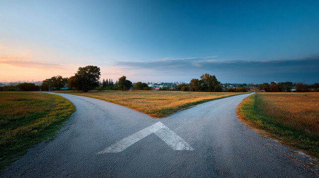Forked Road Direction Concept