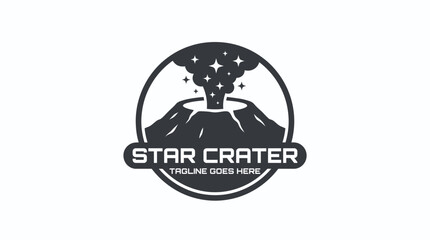 Main subject is a circular star crater logo emblem design © aseenz imagine