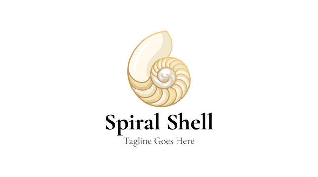 Spiral shell graphic with elegant curves and smooth contours