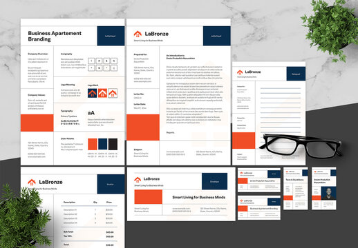 Blue Red Apartement Branding Brand Guidelines 