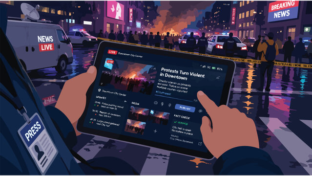 Breaking News Tablet App - Live Event Coverage & Reporting Tools