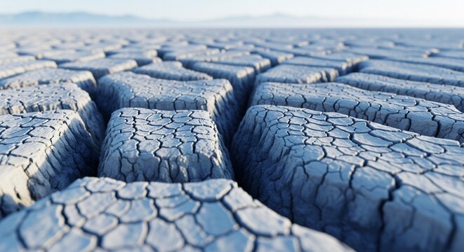 Dry cracked earth ground landscape during a drought as a conceptual background