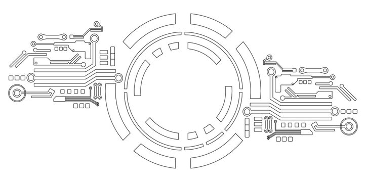 Minimal Outline Futuristic Technology HUD Interface Background