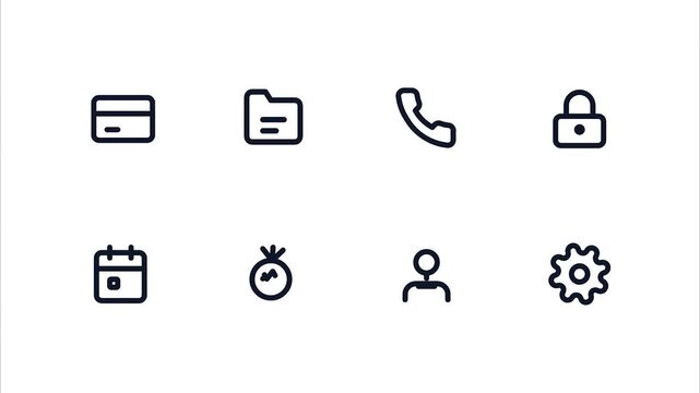 Minimalist thin line business and communication icon set