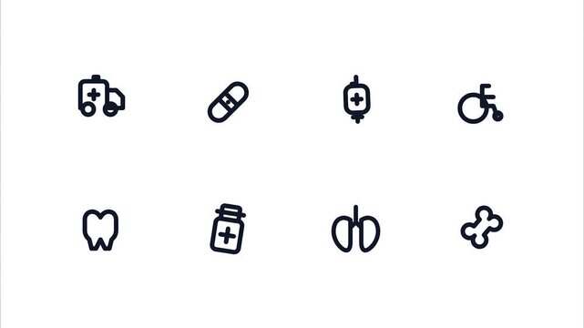 Minimalist medical and healthcare line icon collection