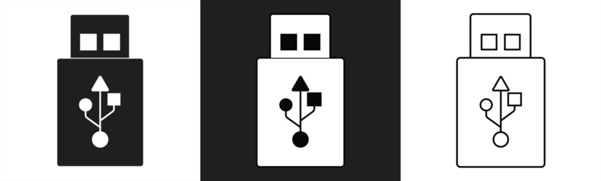 USB icon. flash disk icon. vector illustration
