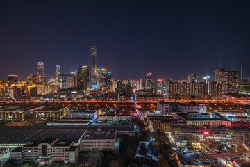 Fototapeta premium Beijing CBD, China Zun and Guomao Building Complex, a core business district in first-tier cities.