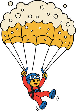 Beer Parachute Cartoon