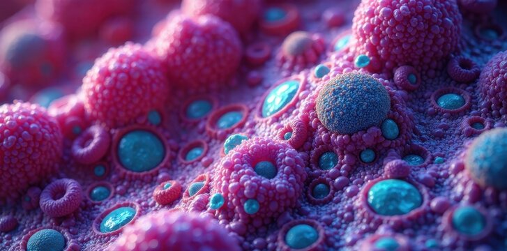 Close-up of pancreatic tissue showing Langerhans islet beta cells, organ, tissue