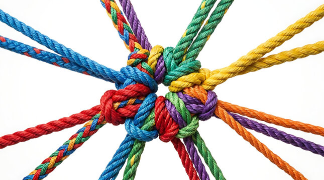 Conceptual business integration and collaborative teamwork representing collective synergy through unified partnership and strategic cohesion for corporate success and professional cooperation.