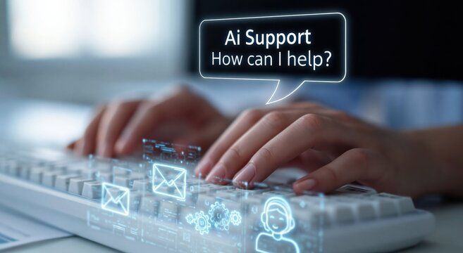 Artificial intelligence support with customer service chat bot digital automation