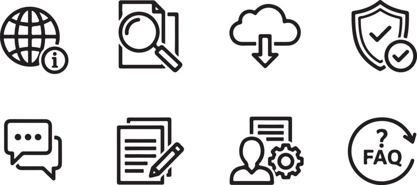 Faq help support question answer icons Vector