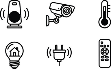Fototapeta premium Smart home device icons set security climate and automation