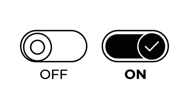 Toggle Switch ON and OFF, Interface Element, Checkmark Icon