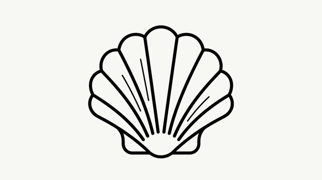 Scallop Shell Line Art Icon