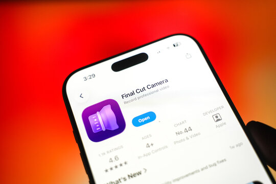 Final Cut Pro Camera logo is displayed on a smartphone screen in Bangalore, India, on May 15, 2026
