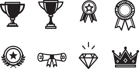 Naklejka premium Colorful geometric icons set vector illustration Vector