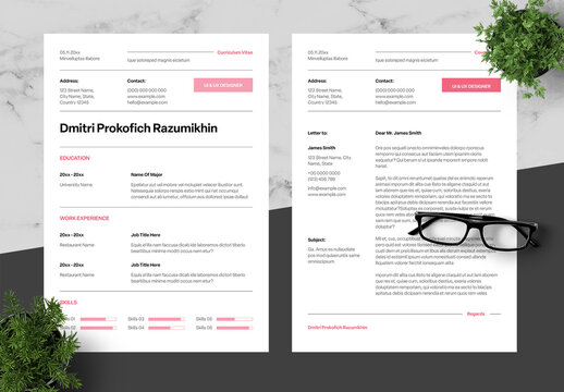 Pink And Grey Resume Coverletter