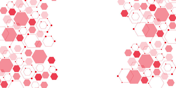 abstract geometric red texture background red hexagon 3D background texture. 3d rendering illustration. Clear pattern abstract background hexagon .Futuristic abstract banner.	