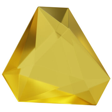 Trillion Cut Golden Yellow Topaz Gemstone Crystal