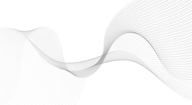 Abstract vector background with black wavy lines. Black lines vector illustration. Curved wave. Abstract wave element for design.
