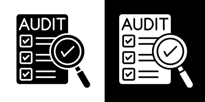 Audit Inspection  Icon Set White Glyph Style Collection