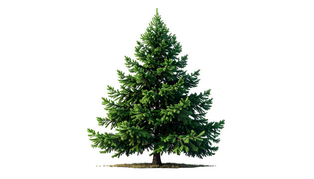 Isolated Green Fir Tree Realistic Photo Outdoor Nature
