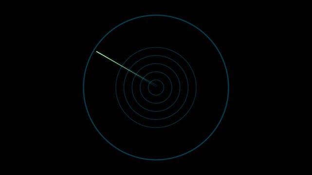 Minimalist digital radar screen interface with a rotating scanning beam