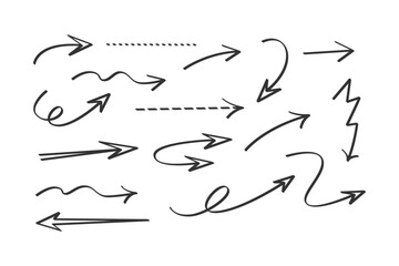 Obraz premium a collection of hand drawn arrows in different directions and styles