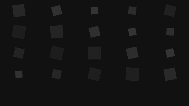 A minimalist grid of dark gray squares arranged against a solid black background