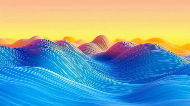 Digital fantasy gradient mountain curve abstract background