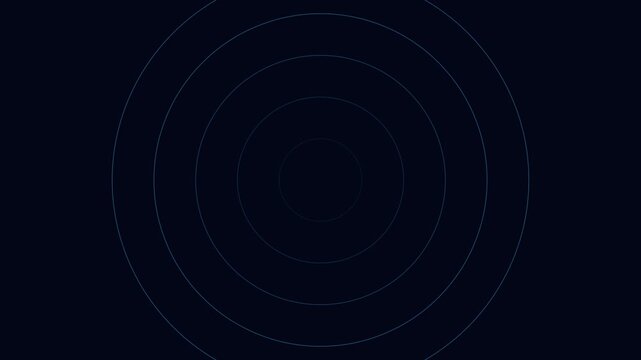 Concentric blue light rings radiating outward against a deep black background