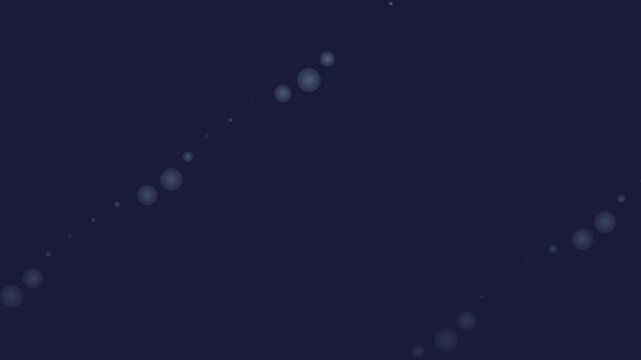 Abstract lens flare effect on a deep dark blue solid background surface