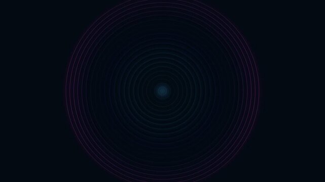 A glowing blue circular geometric pattern centered on a deep black background